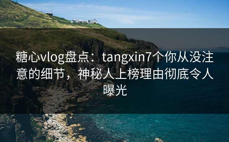糖心vlog盘点：tangxin7个你从没注意的细节，神秘人上榜理由彻底令人曝光