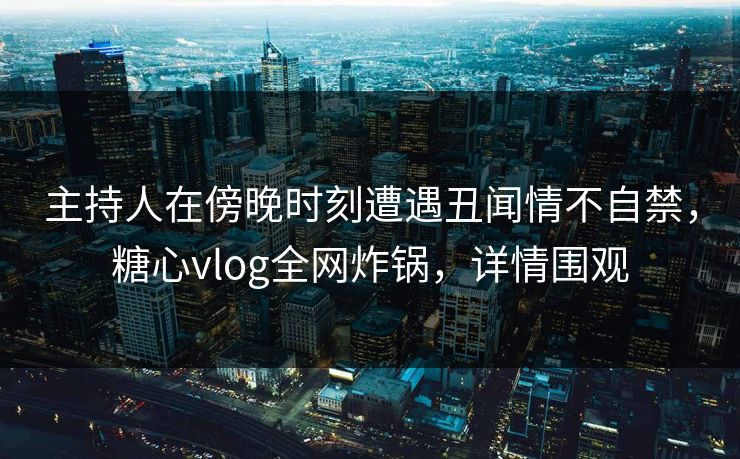 主持人在傍晚时刻遭遇丑闻情不自禁,糖心vlog全网炸锅,详情围观 主持人在傍晚时刻遭遇丑闻情不自禁,糖心vlog全网炸锅,详情围观
